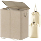 Lifewit Double Laundry Hamper with Lid, Removable Laundry Bags, Black
