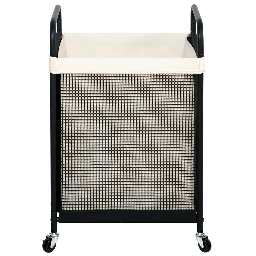 STO STO Laundry Hamper 3 Section, 120L Rolling Laundry Sorter Cart with Removable and Washable Liner Bag, Clothes Hamper with Wheels and Metal Handle for Laundry Room and Bedroom