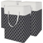BlissTotes 3-Pack Laundry Basket, Collapsible Laundry Hamper, Grey, 75L