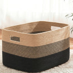 Artfeel Blanket Basket,Rectangle Woven Baskets for Storage,65L Laundry Basket for Decorative Nursery Blanket,Toys,Dirty Clothes and Magazine in Shelves,Baby Room,and Living Room