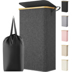 Lifewit 65L Slim Laundry Hamper with Lid and Removable Bag, Beige
