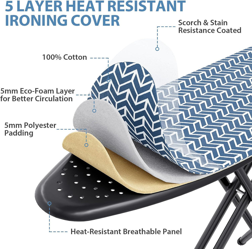 KINGBOARD Ironing Board Full Size, Iron Board and Ironing Board Set 43x13