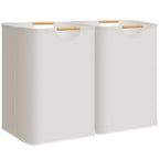 STORAGE MANIAC 2-Pack Collapsible Laundry Hamper with Bamboo Handles, Black
