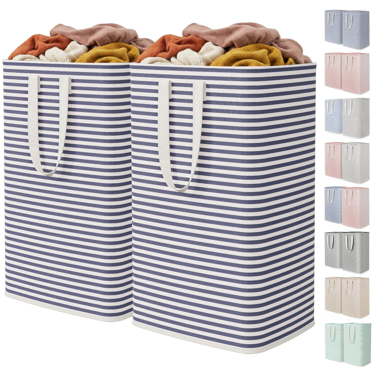 Lifewit 80L Large Laundry Baskets, Laundry Hampers Bags, 2 Pack, Beige