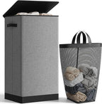 SOLEDI 100L Laundry Hamper with Lid, Large Collapsible Laundry Basket