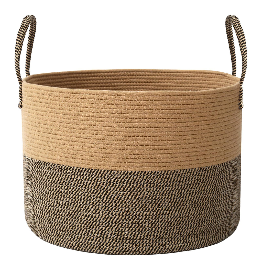 JMvicyroam 65L Extra Large Machine Washable Cotton Rope Blanket Basket