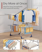 Sakugi Clothes Drying Rack, Foldable 2-Level with 55.5" Adjustable Wings