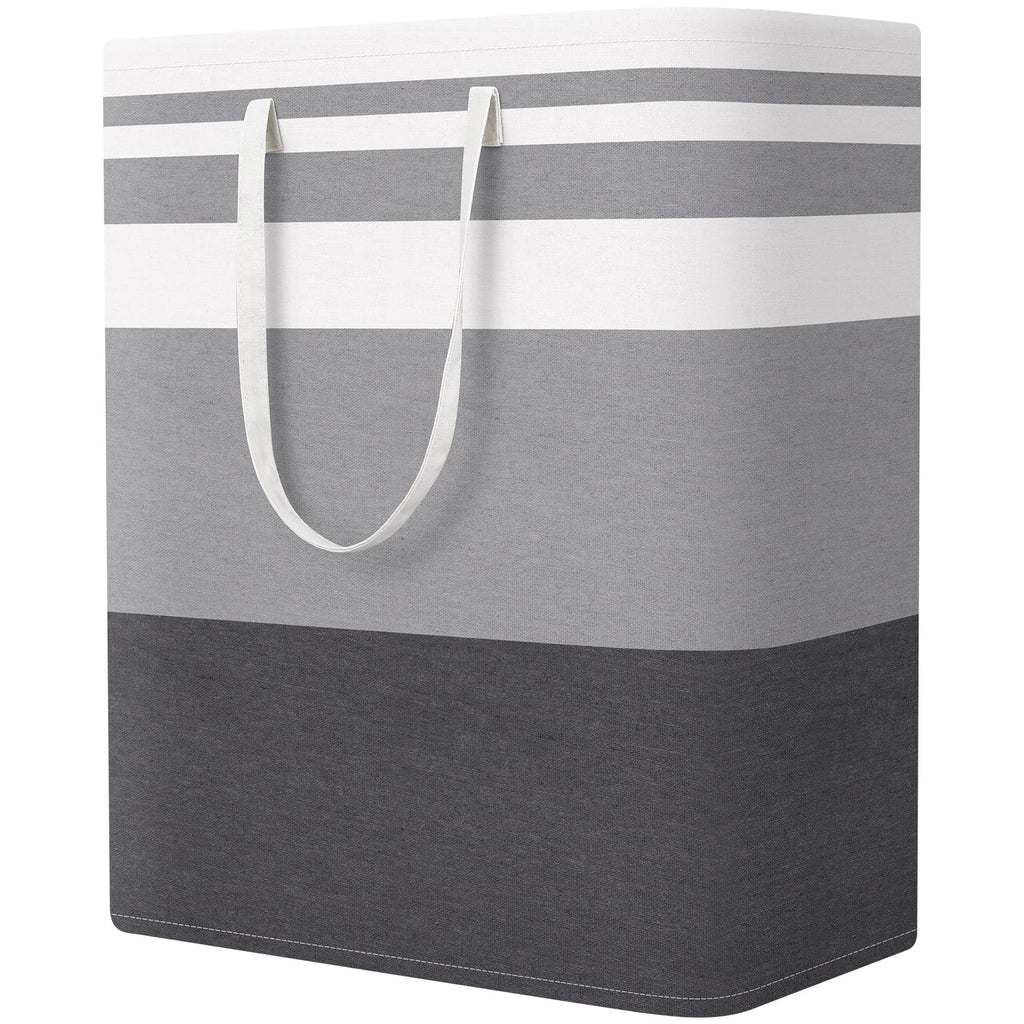 StorageRight Laundry Basket Hamper, 75L Collapsible Clothes Storage, Grey