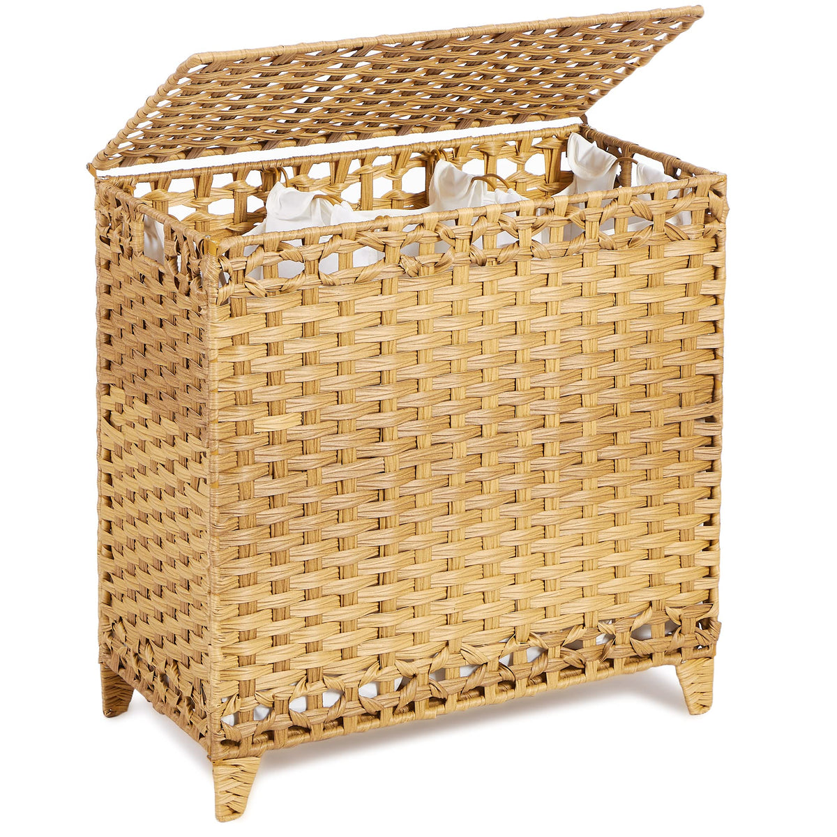 Laundry Hamper with 4 Removable Liner Bags, 176L Laundry Sorter with Lid