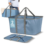 CleverMade Collapsible Laundry Baskets, 50L Tote 2 Pack, Charcoal
