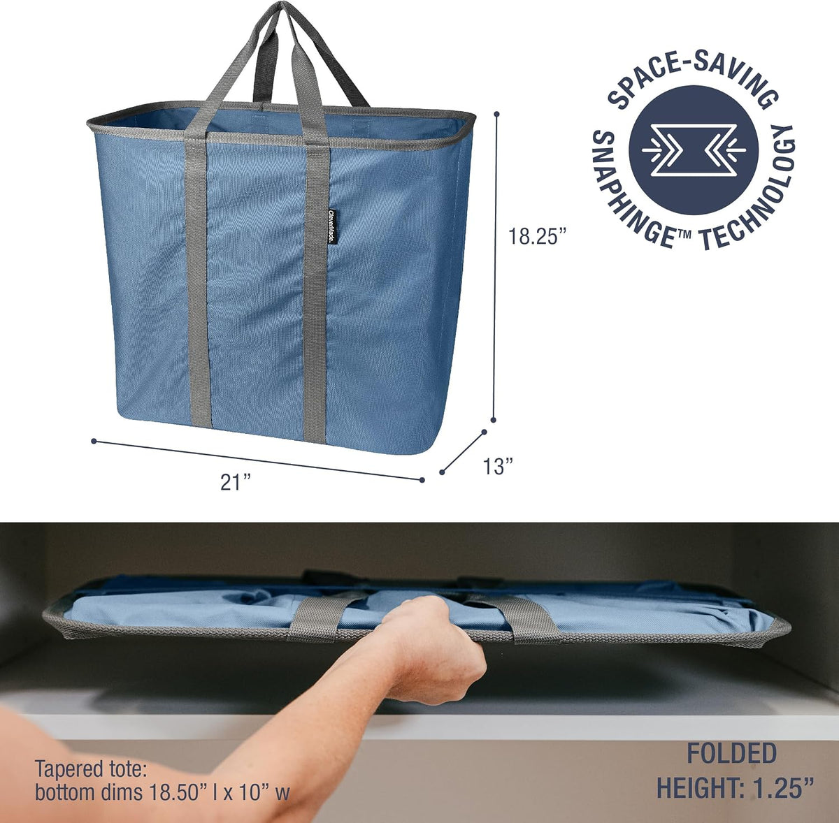 Collapsible Laundry Caddy - Denim/Shadow Gray(2PK)