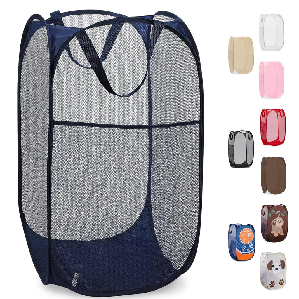 Handy Laundry Mesh Pop Up Laundry Hamper Foldable Basket 2-Pack