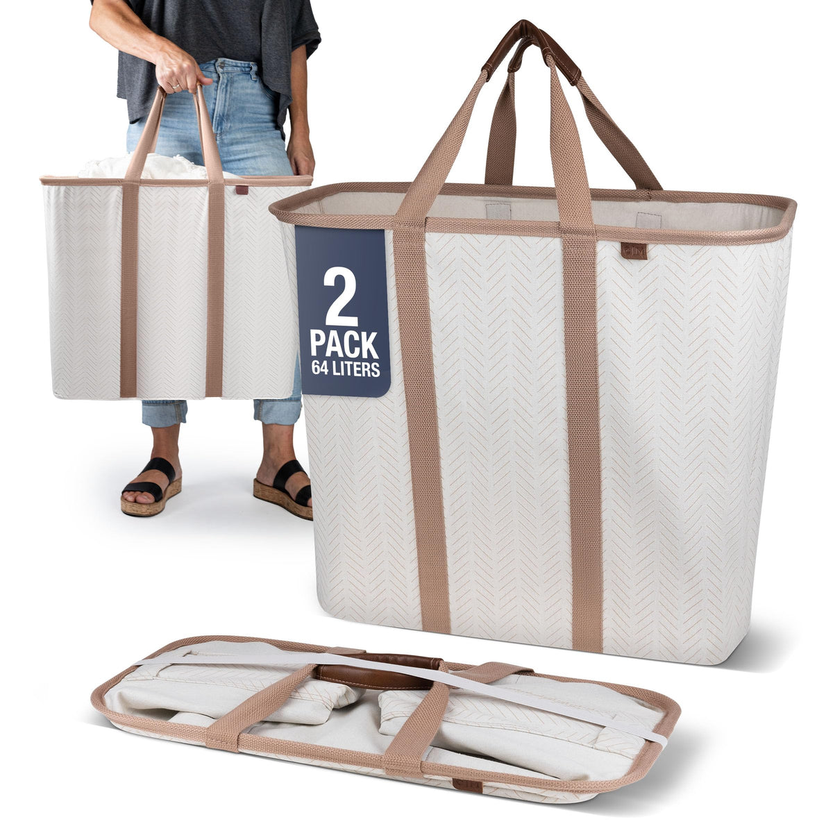 Collapsible Laundry Caddy - Denim/Shadow Gray(2PK)