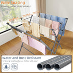 Drying Rack Clothing,12 Drying Poles with Sock Clips Clothes Drying Rack