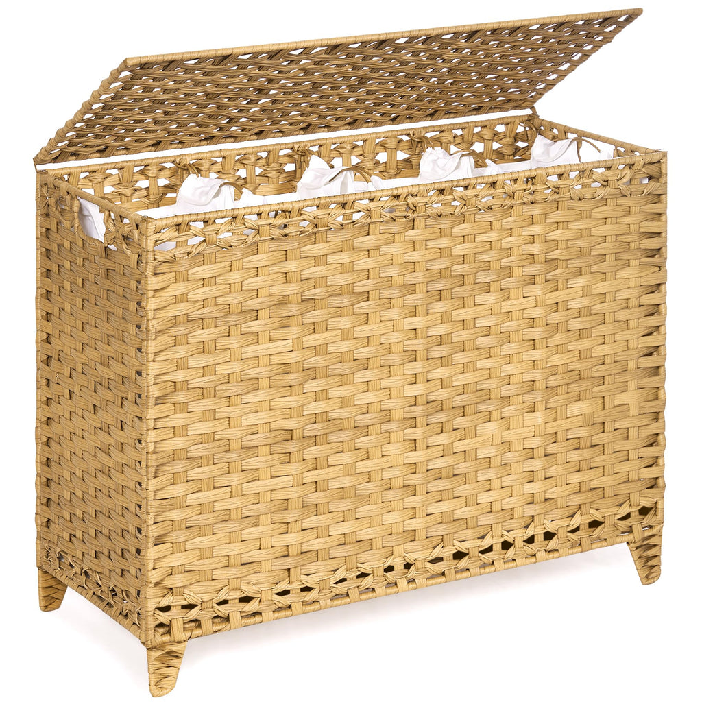 Laundry Hamper with 4 Removable Liner Bags, 176L Laundry Sorter with Lid