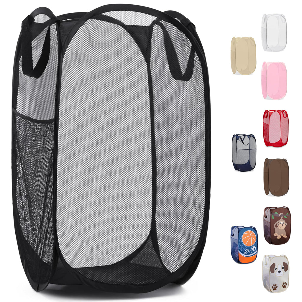 Handy Laundry Mesh Pop Up Laundry Hamper Foldable Basket 2-Pack