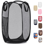 Handy Laundry Mesh Pop-Up Hamper Collapsible with Side Pocket 2-Pack