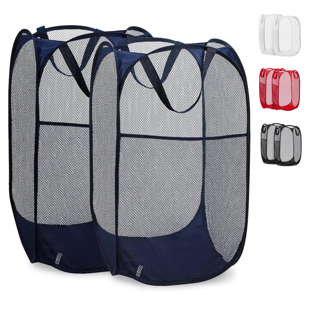 Handy Laundry Mesh Pop Up Laundry Hamper Foldable Basket 2-Pack