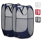 Handy Laundry Mesh Pop-Up Hamper Collapsible with Side Pocket 2-Pack