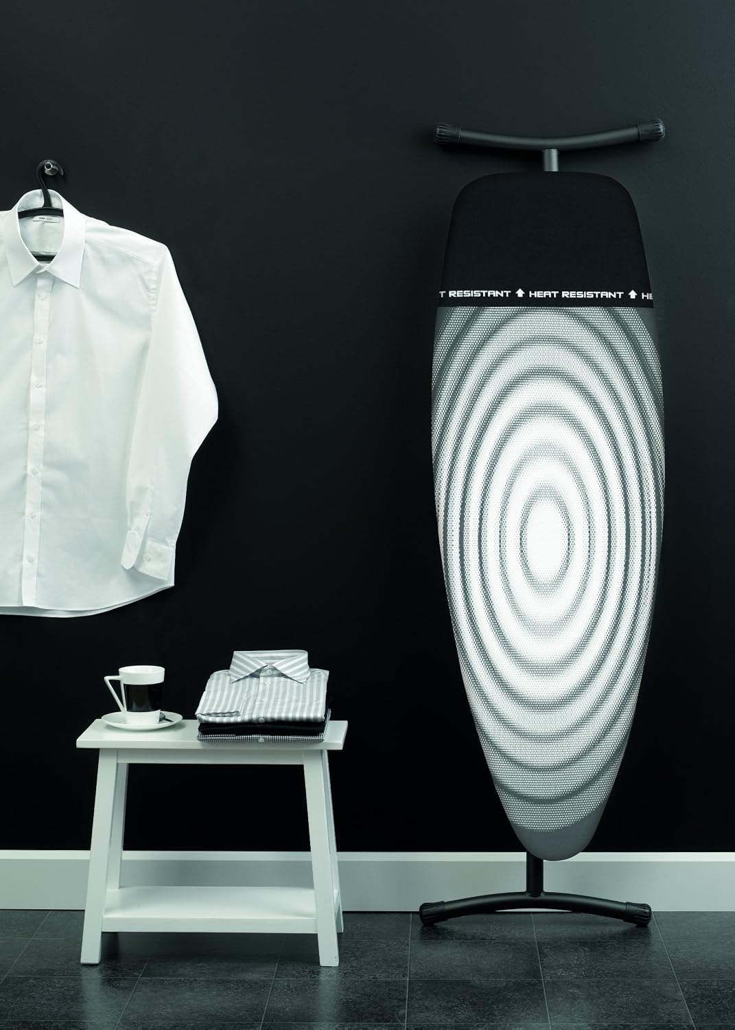 Brabantia Premium Ironing Board with Heat Resistant Parking Zone | X-Large (Size D) | Fairtrade Titan Oval | Tall & Wide, Adjustable Height (31-40"), Easy Fold, Anti-Collapse Lock, Non-Slip Feet