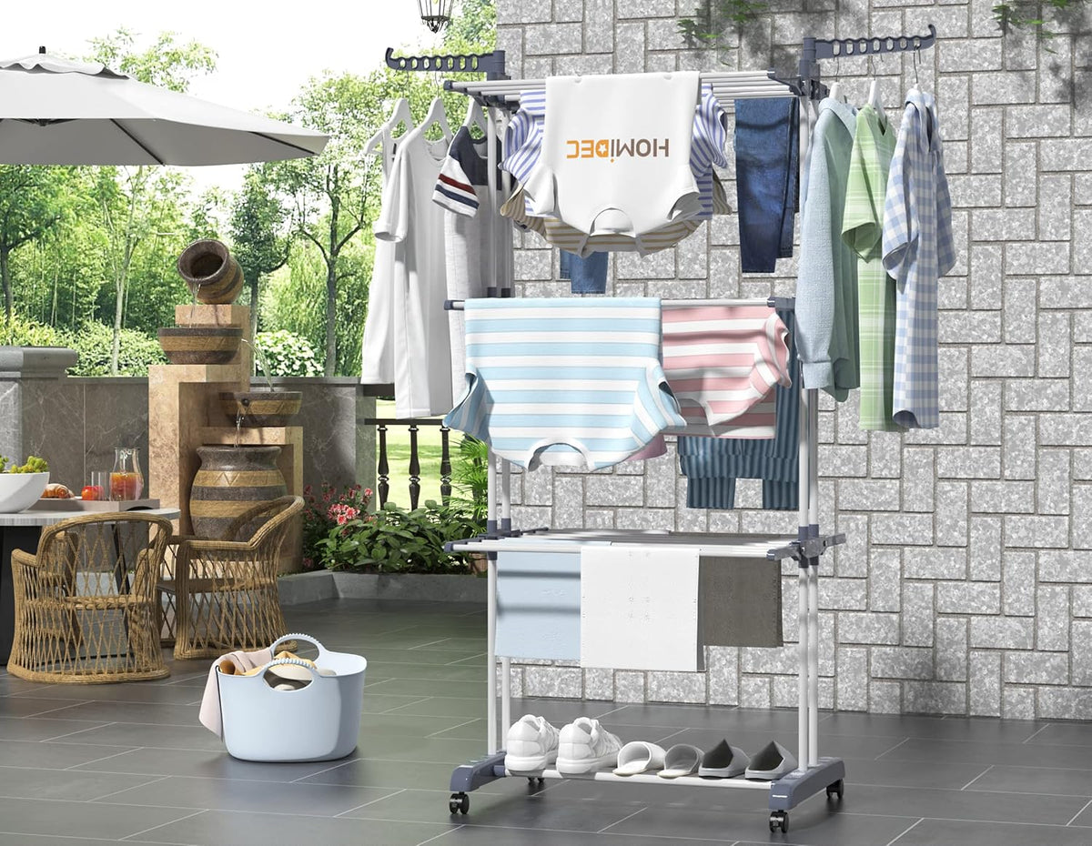 HOMIDEC Clothes Drying Rack, 4-Tier(67.7" H) Foldable Drying Rack Clothing