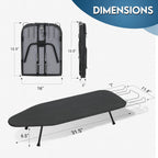LOFTEY Small Tabletop Ironing Board, Foldable Compact Ironing Board, Black