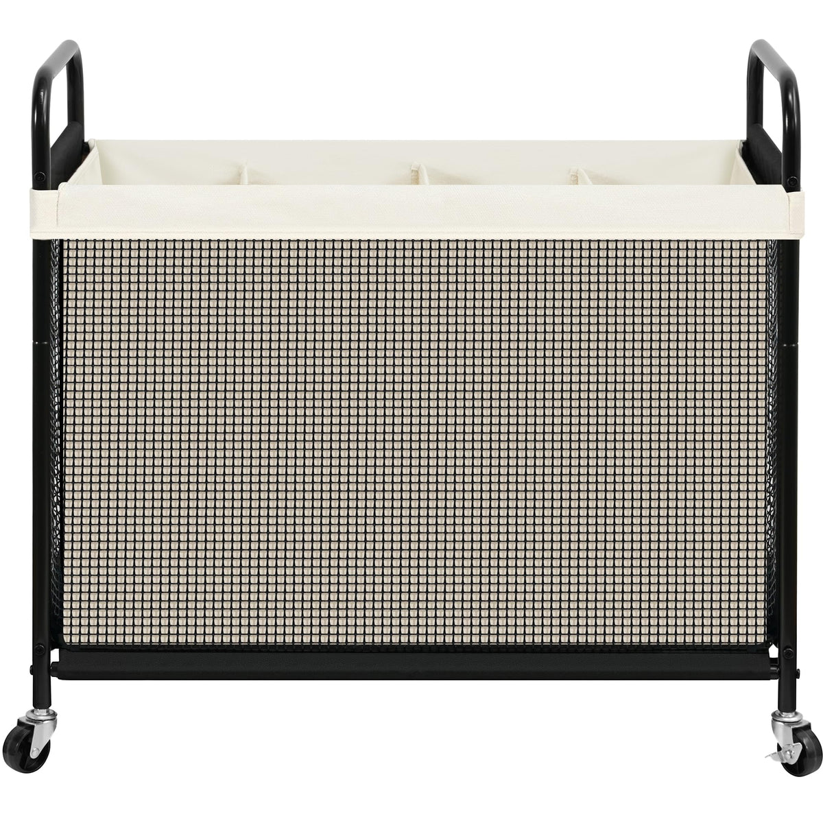 STO STO Laundry Hamper 3 Section, 120L Rolling Laundry Sorter Cart with Removable and Washable Liner Bag, Clothes Hamper with Wheels and Metal Handle for Laundry Room and Bedroom