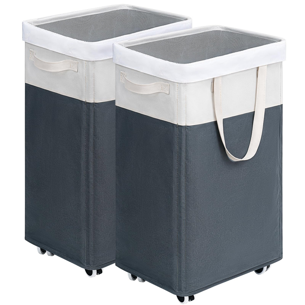 Goodpick 75L Laundry Basket with Wheels & Removable Wash Bag for Dorm