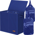Simple Houseware Double Laundry Hamper with Lid & Removable Bags, Black