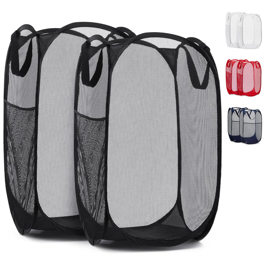 Handy Laundry Mesh Pop Up Laundry Hamper Foldable Basket 2-Pack